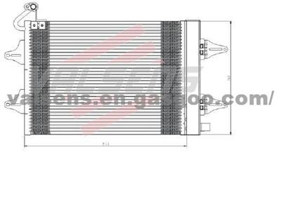 Condenser for SEAT CORDOBA(02-),IBIZA(01-),SKODA FABIA(07-),VW POLO(01-)   OE:6Q0 820 411