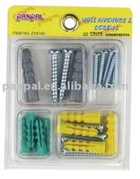 22pcs Anchor&Sheet Metal Screw Set(PE anchor,sheet metal screw)