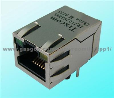 Rj45 Modular Jack Connector with Magnetic