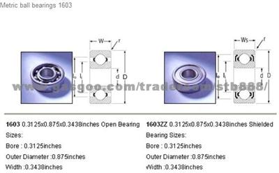 Metric Ball Bearings 1603
