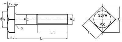 307A SQUARE BOLTS