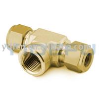 brass female branch tee  (double ferrule, twin ferrule ,tee ,tube fitting)