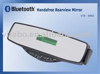 Rearview Mirror Car Bluetooth Speakerphone with Earphone Fm Transmitter Voice Record and Dial