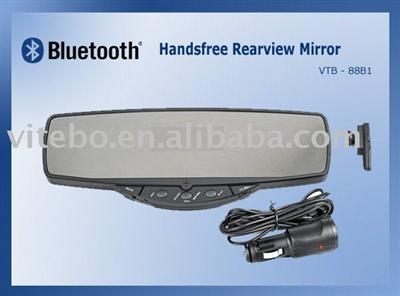 Bluetooth rearview mirror FM transmitter Voice record and dial wireless earpiece