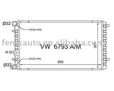 High quality Auto radiator for 1998 UP BEETLE