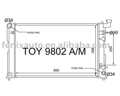 High quality Auto radiator for 2003- WISH AZT240