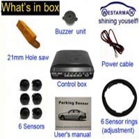 6 Car Parking Sensors with Buzzer alarm unit(easy to install )