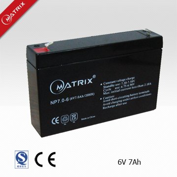 6V 7AH lead- acid rechargeable battery