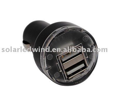 Cute Mini Car charger with 2 USB(SNMINI-CAR-07)