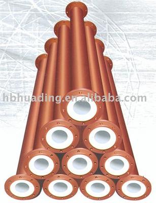 steel liner with four flourine pipe fittings