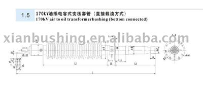 170kv air To Oil Transformer Bushing (bottom connected)