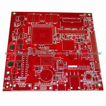 4-layer PCB with Red Solder Mask and Immersion Gold Finish