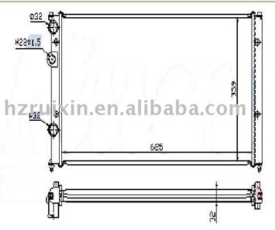 VOLKSWAGEN-POLO CLASSIC (99)1.6i Aluminum Brazed Auto Radiator