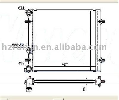 VOLKSWAGEN-GOLF IV(97)1.4i16V Aluminum Brazed Auto Radiator