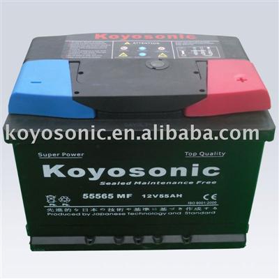 DIN 55 12v 55ah calcium battery