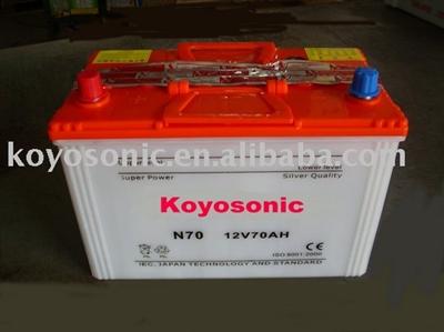 Chinese Dry Charge Car Battery with JIS Standard-12V70AH