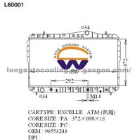 Radiator 96553243 for GM 372*698*16