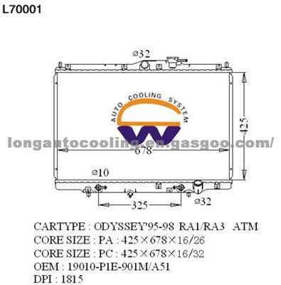 Radiator 19010-P1E-901M A51 for HONDA