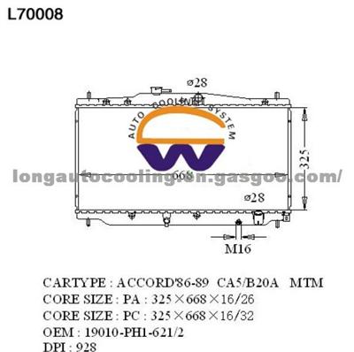 Radiator 19010-ph1-621 for Honda