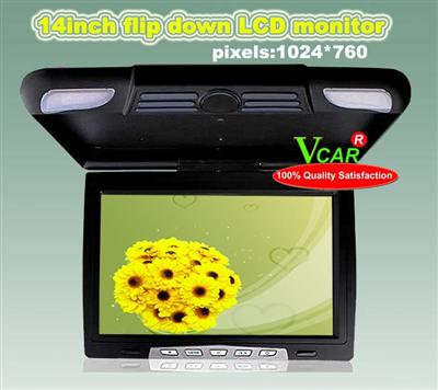 14 inch flip down car LCD monitor