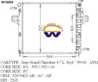 Radiator 52079425 AB AC AE for Jeep