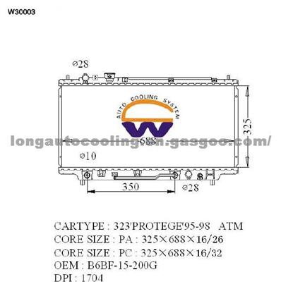 Radiator B6bf-15-200g for Mazda 325*688*16