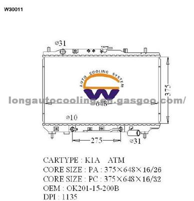 Radiator OK201-15-200B for MAZDA