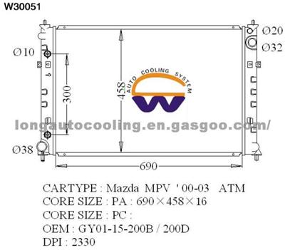 Radiator GY01-15-200B /200D for MAZDA