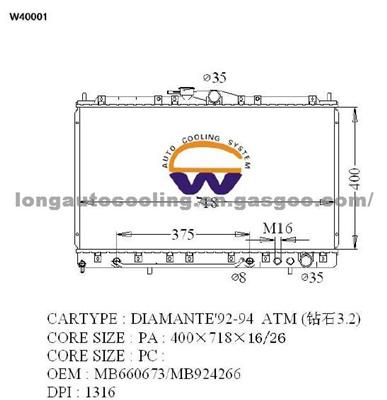 Radiator MB660673 MB924266 for MITSUBISHI