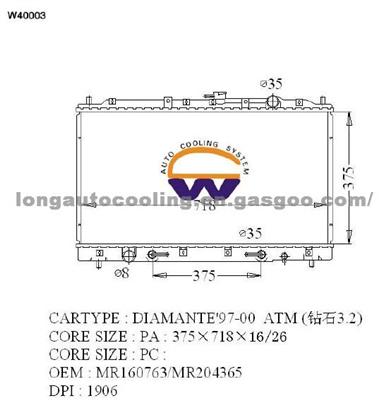 Radiator Mr160763 Mr204365 for Mitsubishi