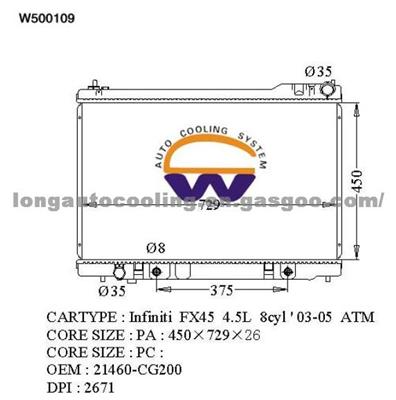 Radiator 21460-CG200 for NISSAN