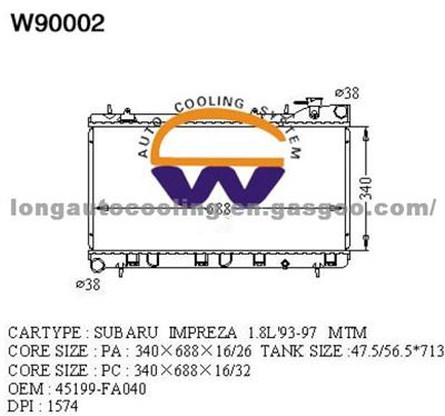 Radiator 45199-FA040 for SUBARU