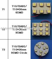 T10/BA9S/T10*36mm6SMD,9SMD,9SMD circle