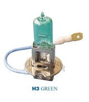 Automotive halogen lamp H3 green