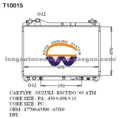 Radiator 17700-65J00/65J10 for SUZUKI