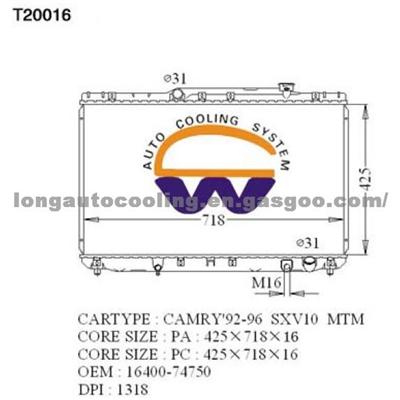 Radiator 16400-74750 for Toyota