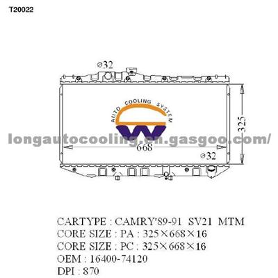 Radiator 16400-74120 for Toyota