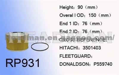 Hitachi 3501403 Hydraulic Oil Filter