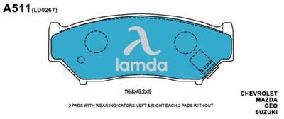 Chevrolet Mazda Suzuki Brake Pads V9118-S009