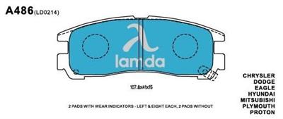 Chrysler Hyundai Mitsubishi Brake Pads AY060-MT008