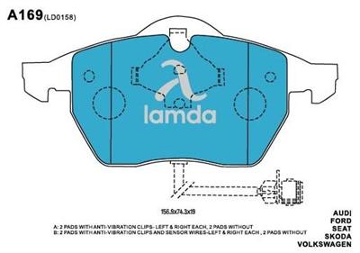 Audi Ford Seat Brake Pads 4B0 698 116 A