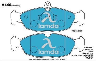 Daewoo Jaguar Opel Brake Pads 93 220 081