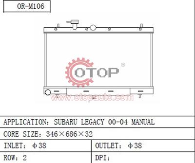 Radiator for SUBARU LEGACY 00-04