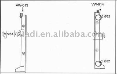 VOLKSWAGEN Jetta plastic auto radiator tank