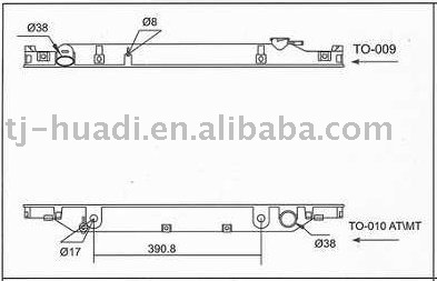 For Land Crusier plastic auto radiator tank