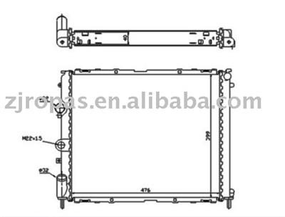 Radiator for RENAULT CLIO(98-) OEM.:7700836304