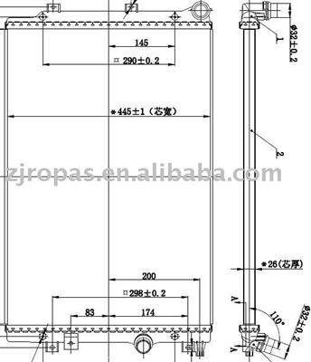 Aluminum radiator for VW TIGUAN