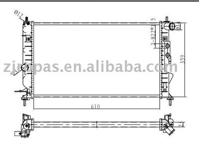 Aluminum radiator for OPEL VECTRA