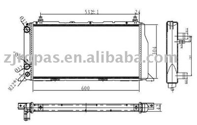 Aluminum radiator for AUDI 80