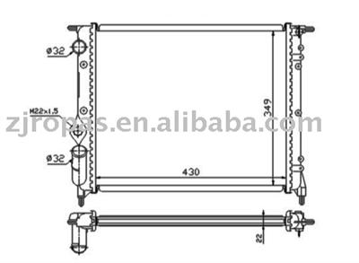 Aluminum radiator for RENALUT R19 OEM.:7700786444